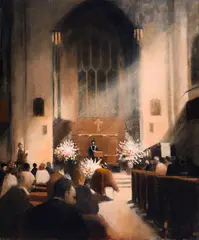Requiem for the Singing Teacher by Bill Jacklin, 1988, oil on canvas, sold Oct 2021