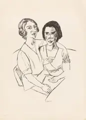 Zwei Frauen by Max Beckmann, 1922, Lithografie auf dünnem cremefarbenem Bütten, sold Mar 2026