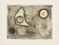 Vor dem Tag by Fritz Winter, 1950, Monotypie mit Grattage auf dünnem Japan, sold May 2026