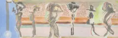 spazieren einher by Gerhard Altenbourg, 1984, Tusche, Aquarell, Gouache, Pulverfarbe und Bleistift auf Japan, sold May 2026