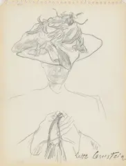 Dame mit Hut. Wohl 1930/40er-Jahre by Lotte Laserstein, Bleistift auf Papier (aus einem Skizzenblock), sold Jul 2025