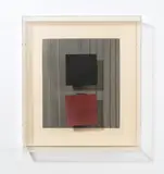 Ohne Titel by Jesús Rafael Soto, 1962, Plexiglaskiste mit gefaltetem Papier, aneinandergefügt, auf Farbserigrafie, montiert auf Karton, sold Mar 2024