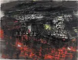 Ohne Titel by Fred Thieler, Um 1958, Spachteltechnik auf festem Papier, sold Jan 2025