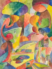 Mond gestorben – Klage tief by Curt Ehrhardt, 1920, Aquarell und Bleistift auf Papier (aus einem Skizzenblock), sold Nov 2025