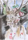 VAN GOGH ALS ARCIMBOLDO by Amelie von Wulffen, 2009, Aquarell, Pastellkreide und Bleistift auf Papier, sold Jan 2025