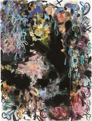 Overseas by Alisa Margolis, 2016, Öl, Harz und Papiercollage auf Leinwand, sold Sep 2025