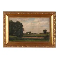 Tranquil Landscape with Village by Alfred Ordway, Oil on canvas (lined), sold Sep 2024