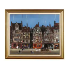 Rue en Alsace by Michel Delacroix, Oil on canvas, sold Sep 2024