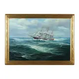 Clipper Ship "Sea Witch by Alexander Breede, Oil on canvas (wax lined), sold Sep 2024