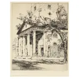 Old St. Michael's, Charleston by Alfred Heber Hutty, Etching and drypoint on laid paper, sold Sep 2024