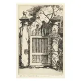 The Gate in the Garden of the George Edwards House, Charleston, S.C. by Alfred Heber Hutty, Etching and drypoint, sold Sep 2024
