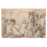 Christ Seated Disputing with Doctors by Rembrandt Harmensz van Rijn, Etching on laid paper, sold Sep 2024