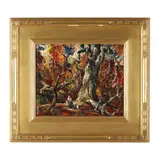 Forest Interior with Figures by John Edward Costigan, Oil on canvas board, sold Sep 2024