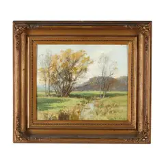 Spring Landscape by Olive Parker Black, Oil on board, sold Sep 2024