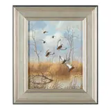Black Ducks Setting Down by Guy Crittenden, Acrylic on masonite, sold Aug 2024