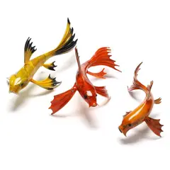 Three Koi Fish Figures by Tim Cotterill, All enameled cast bronze, sold Aug 2024