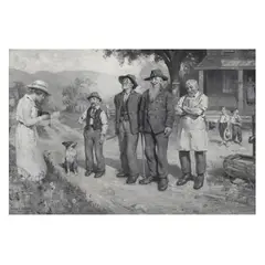The Old Veterans by Victor C. Anderson, Oil on illustration board, sold Aug 2024
