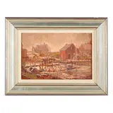 Port by Joseph J. Crilley, Oil on masonite, sold Aug 2024