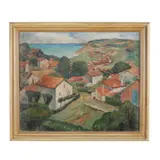 Coastal Landscape by Katharine Calvin, Oil on canvas, sold Aug 2024