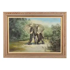Elephant by Peter Darro, Oil on canvas, sold Aug 2024