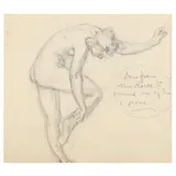 Miss Rose Nude Study by Elliott Daingerfield, Graphite on watermarked laid paper, sold Aug 2024
