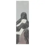 Lady & Red Couch by Stephen White, Woodcut with metallic ground, sold Aug 2024