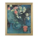 Still Life with Pink Roses by Mina Lowry, Oil on canvas, sold Aug 2024