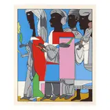 Processional by Romare Bearden, Screenprint in colors, sold Jul 2024
