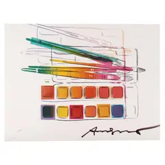 Watercolor Paint Kit with Brushes by Andy Warhol, Offset lithograph in colors on paper, sold Jul 2024