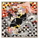 The Whale Watch , Framed Shawl by Frank Stella, Silkscreen print in colors on Italian silk, sold Jul 2024