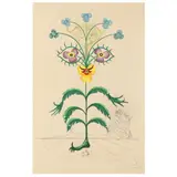 Self-Portrait Pansy by Salvador Dalí, Hand-colored photolithograph and engraving, sold Jul 2024