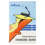 Relax by René Gruau, Offset lithographic poster in colors, sold Jul 2024