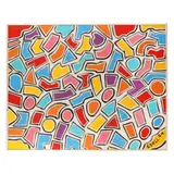 Large Colorful Abstract Painting by Sam Ezell, Oil on canvas, sold Jul 2024