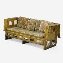 Rare Willow Settle by Gustav Stickley, sold Jan 2017