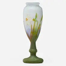 Fine Vase With Daffodils by Daum, France, sold Jan 2017
