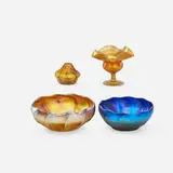 Four Favrile Glass Vessels by Tiffany Studios, sold Jan 2017