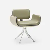 Armchair, model 66307 by Alexander Girard, 1967, vinyl, cast aluminum, chrome-plated steel, rubber, sold Oct 2022