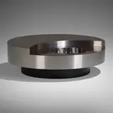 TRG bar table by Willy Rizzo, 1969, stainless steel, laminate, aluminum, sold Oct 2022