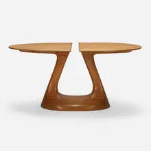 Dining table by Mark Levin, 1979, oak, sold Oct 2022