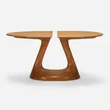 Dining table by Mark Levin, 1979, oak, sold Oct 2022