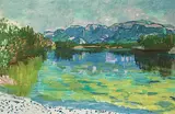 Alter Rhein bei Diepoldsau, 1947 by Ferdinand Gehr, tempera, offered Jun 2019