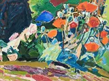 Blühender Mohn, 1967 by Hannes Gruber, oil on canvas, offered Jun 2019
