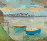 Rapperswil von Feldbach aus by Constantin Polastri, oil on canvas, sold Jun 2019