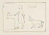 Kochend in der Küche mit Hund by Cuno Amiet, ink, offered Jun 2019