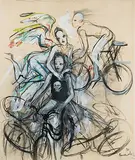 Reise ins Paradies by Mario Comensoli, 1990, mixed media, offered Jun 2019