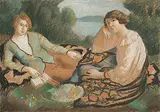 Paar im Park by Théophile Robert, pastel, offered Jun 2019