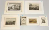 Sammelnummer mit 2 Kupferstichen, 10 (1 kol.) Aquatintas, 7 (4 kol.) Lithographien, 6 (1 kol.) Stahlstichen, 5 (1 kol) Xylographien, 1 kol by Appenzell Ausserrhoden, engraving, sold Jun 2019