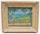 Heranziehendes Gewitter", 1940 by Paul Basilius Barth, oil on board, offered Jun 2019