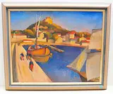 Der Hafen von Porquerolles, 1913 by Ernest Bolens, oil on canvas, offered Jun 2019