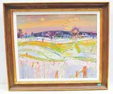 Felder im Abendlicht by Max Franz Brütschlin, oil on canvas, offered Jun 2019